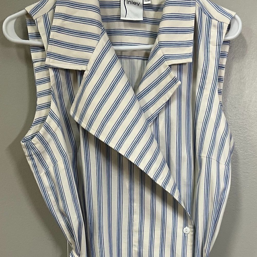 Finley Blue & White Striped Dress Size M (8-10)